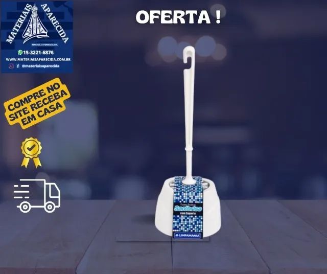 Escova Sanitaria Com Pote Sanibrisa Branco - novo