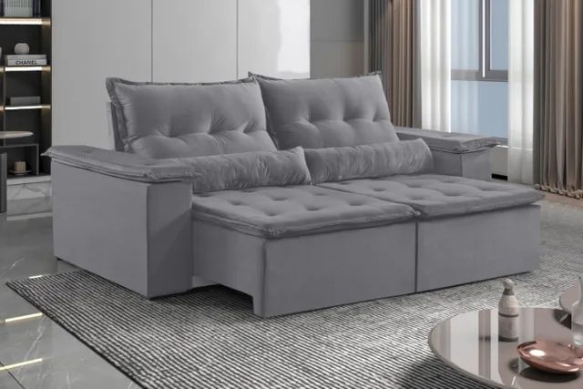 Sofá Retrátil e Reclinável Munique 2.50 - Receba Hoje Ou Amanhã!!!Out23