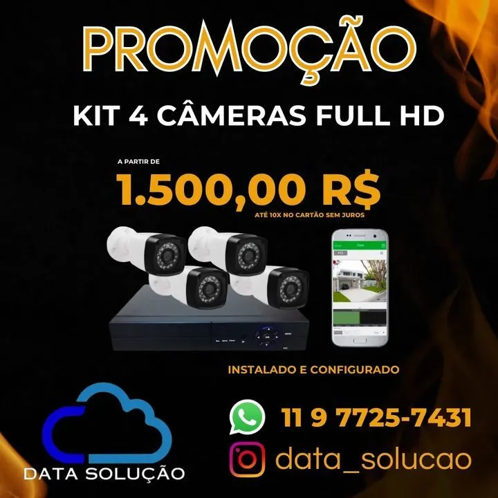 Kit 4 Câmeras Full HD - Promoção Imperdível!