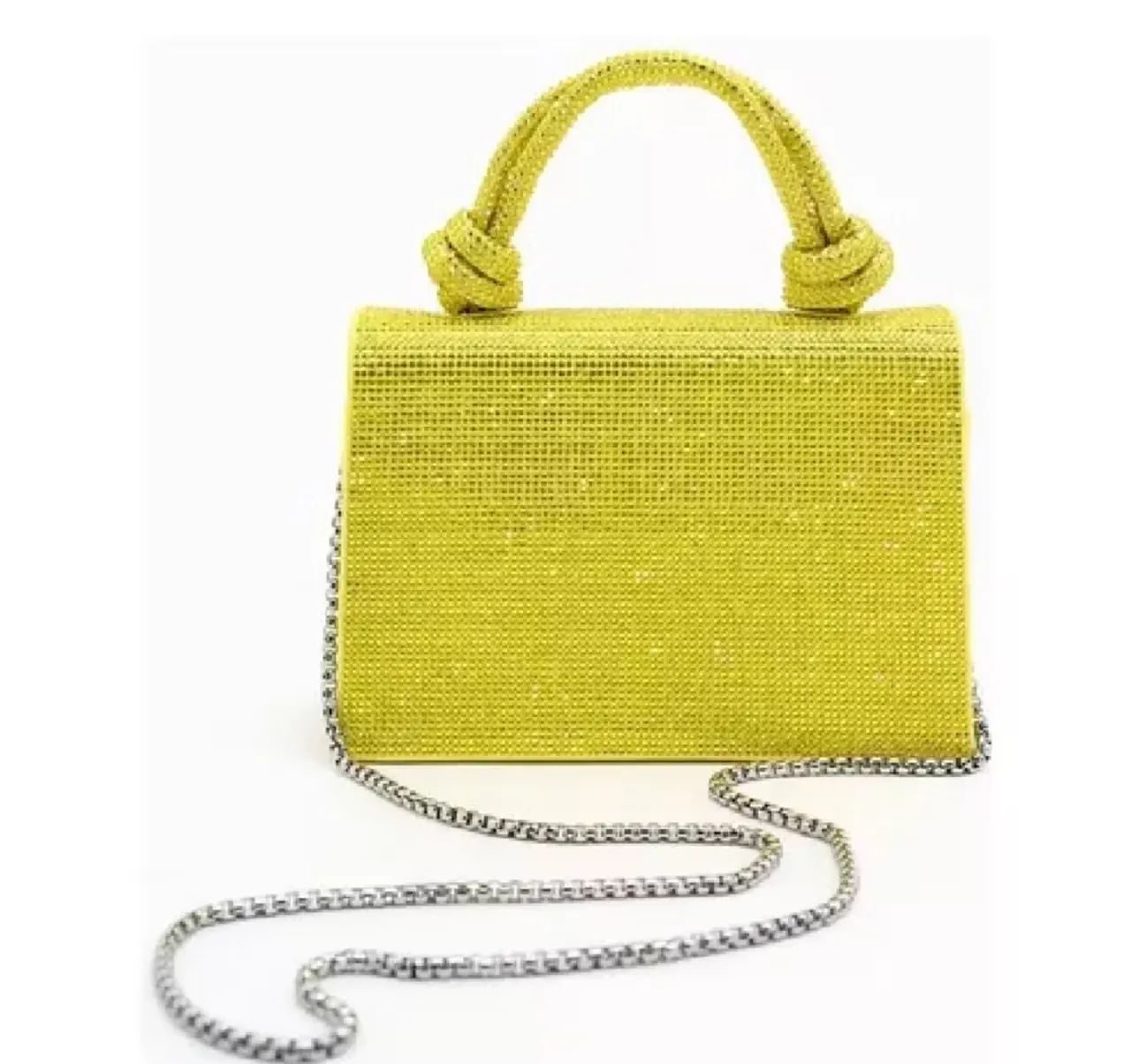 Bolsa de ombro em strass verde Zara - Foto 3