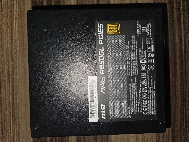 Fonte MSI MAG A850GL, 850W, 80 Plus Gold, Modular, PFC Ativo, Com Cabo, Preto - Foto 5