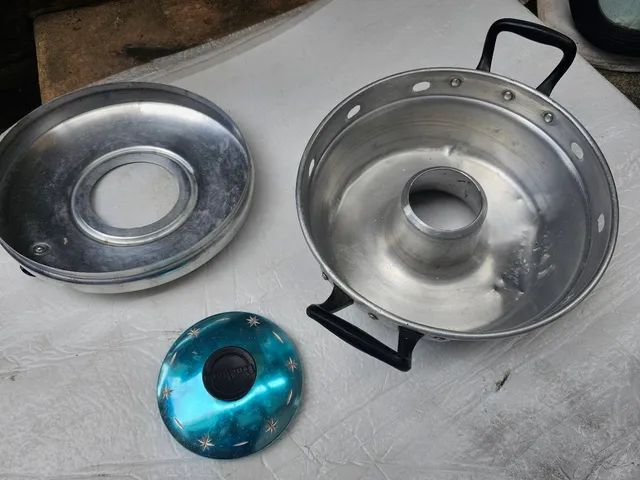 Antiguidade assadeira de bolo panela antiga - Foto 5