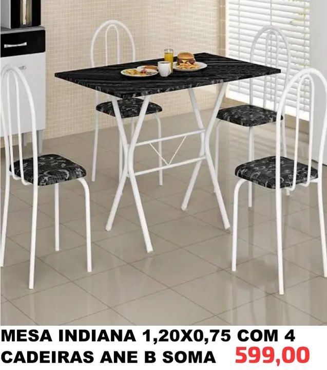 Mesa com 4 cadeiras granito 120x75  Promoção imperdível !!! FRETE GRÁTIS 