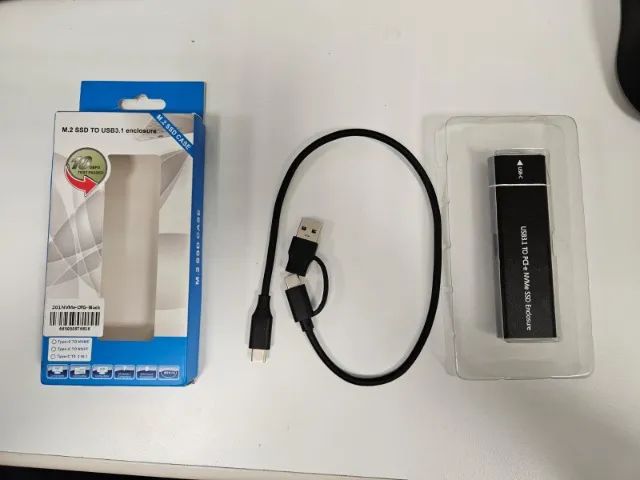 HD Externo case para m.2 nvme SSD Tipo C 3.1 e USB R$ 90,00 pix 