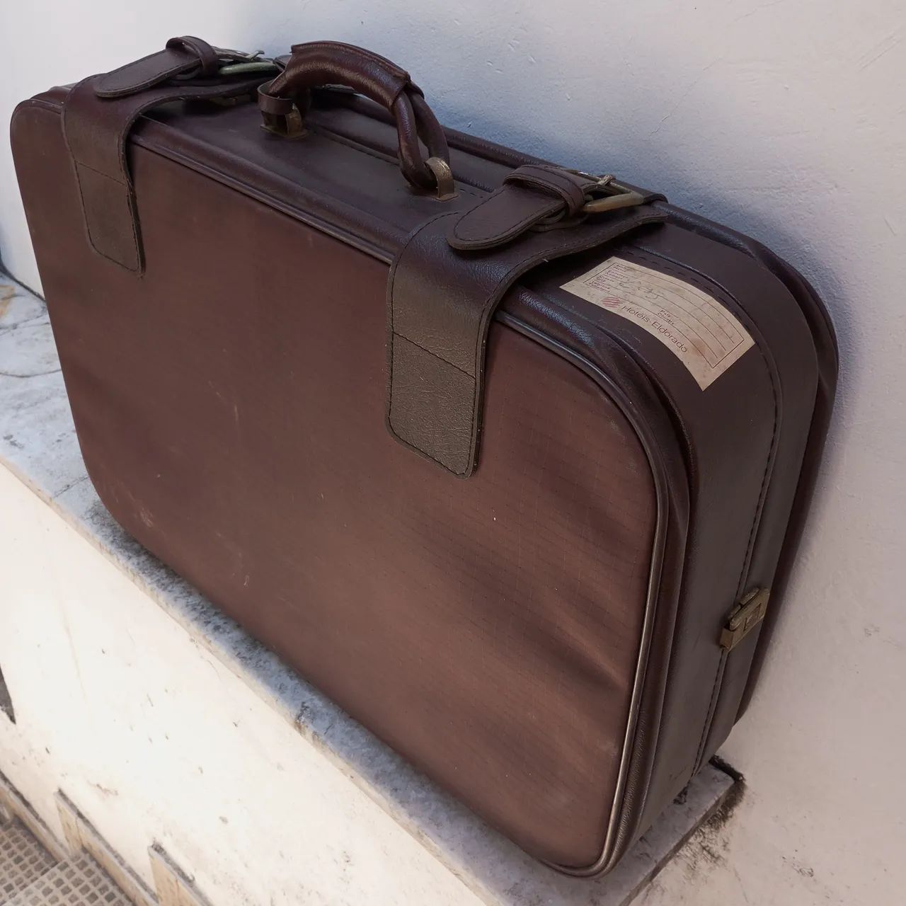 Mala de Viagem em Couro Primícia Anos 70 62x45  - Foto 5