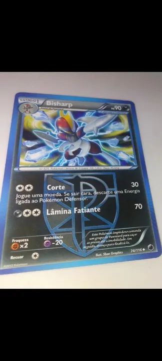 Carta pokémon Bisharp em bom estado de conservação 