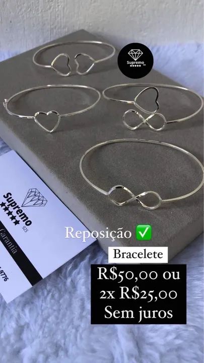 Bracelete Prata 925 Acompanha certificado de garantia 