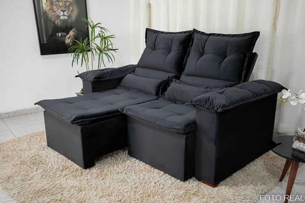 Sofá Retrátil e Reclinável 1.80 Naomi Pillow top rf158 - Foto 5