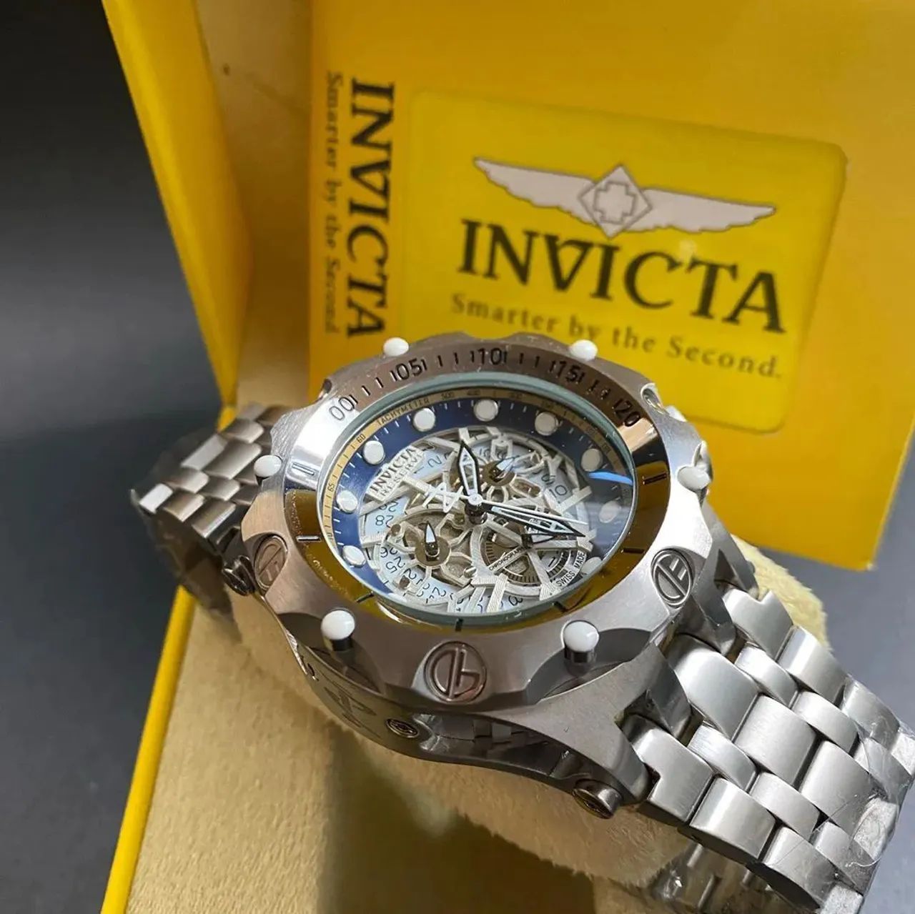 Relógio INVICTA VENOM HYBRID SKELETON PRATA FUNCIONAL - Foto 5