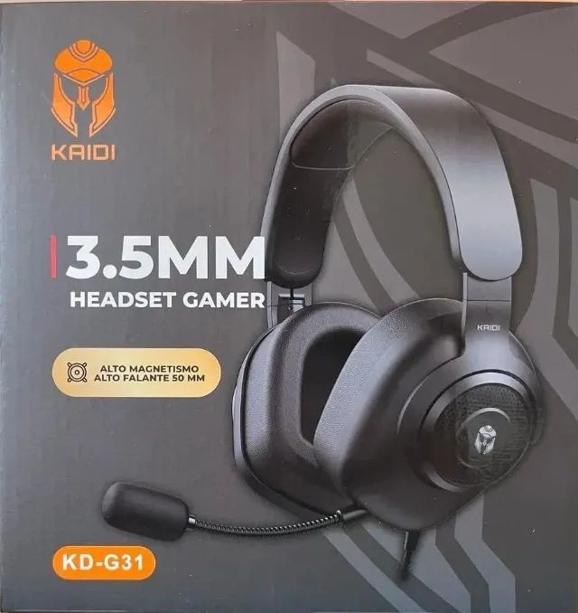Fone De Ouvido Headset Gamer Alta Qualidade 3.5mm Alto Magnetismo Cor Preto Kaidi G31