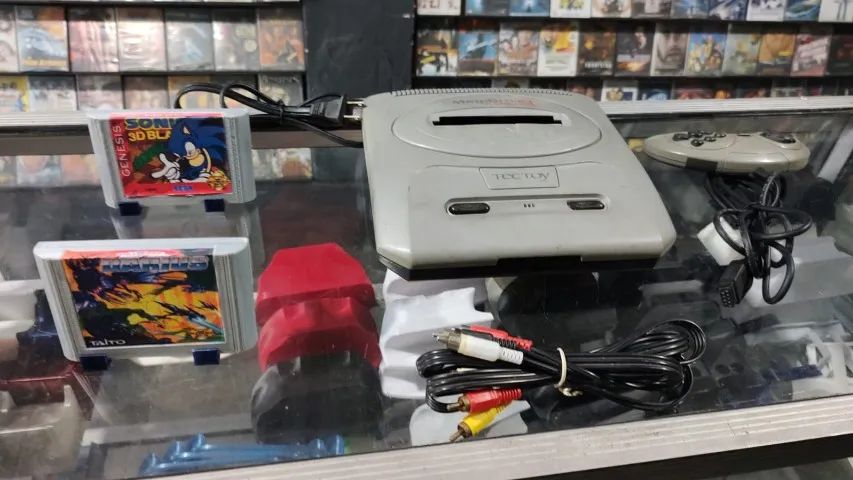 MEGA DRIVE 3 L2 43 JOGOS NA MEMORIA + 2 CARTUCHOS 1 CONTROLE ORIGINAL E CABOS - Foto 2
