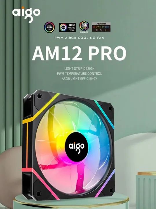 Kit 5 Fan Aigo AM12 PRO + controladora. @importech_084 - Foto 3