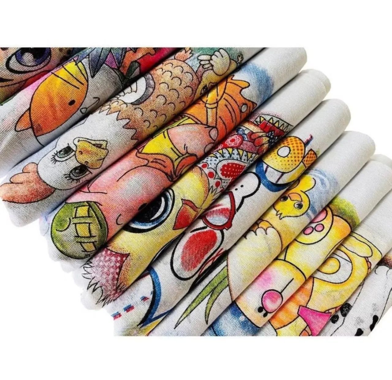 5 Panos de Prato - Toalhas de mão com desenhos infantis - Foto 3