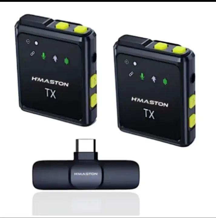 Kit Microfone Sem Fio HMAston - Transmissor Duplo + Receptor