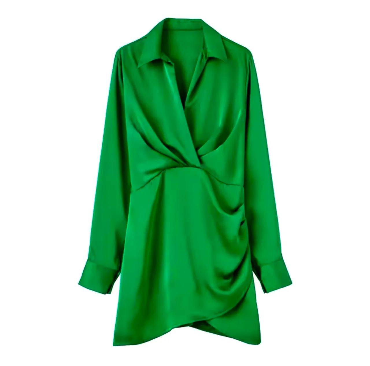 Vestido verde de seda