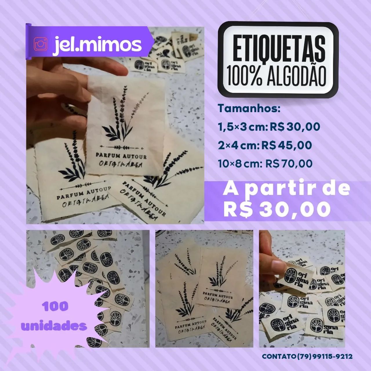 Etiquetas Algodão Personalizadas