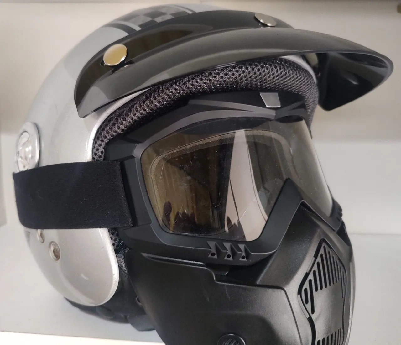 Capacete de Moto com Máscara de Esqui