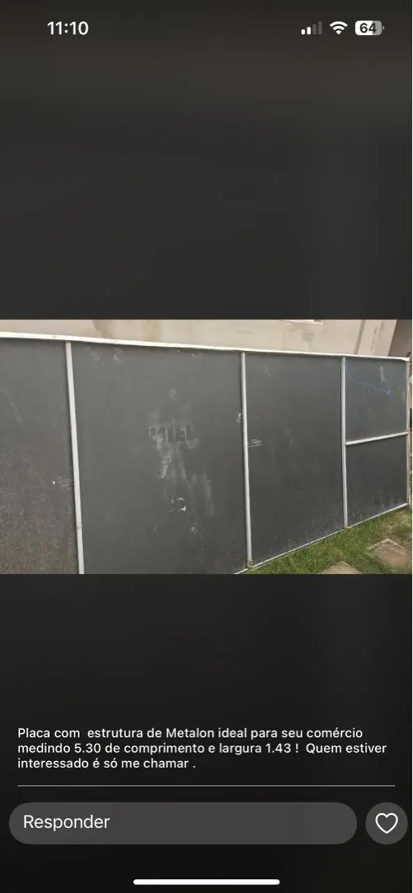 Placa com estrutura Metalon para comércio