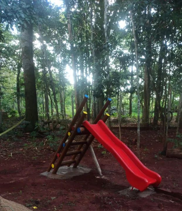 Escorrega e Escada de Madeira para Playground Infantil