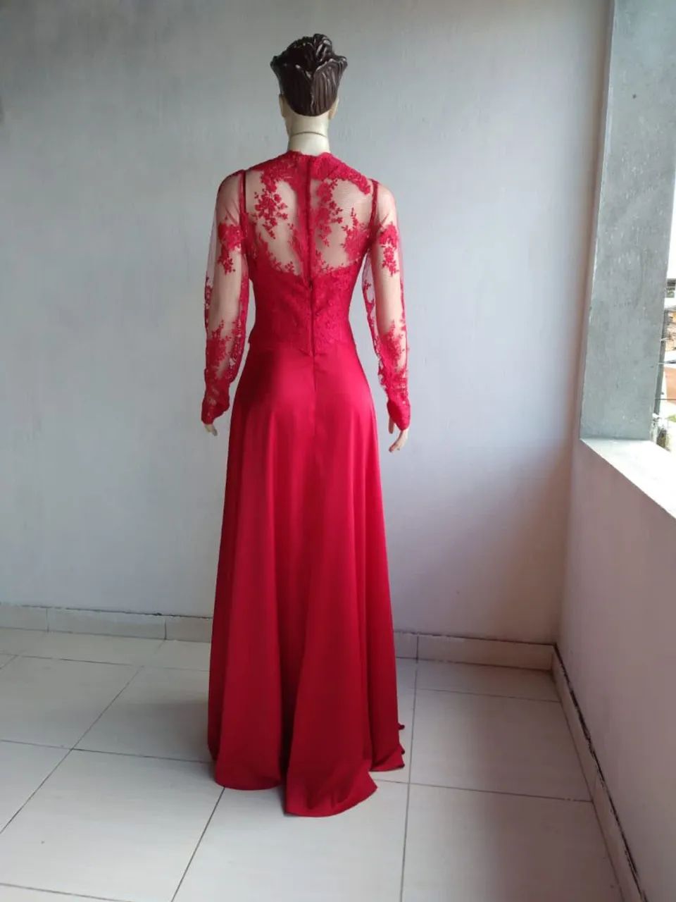 Vestido longo vermelho festa veste 42 - Foto 2