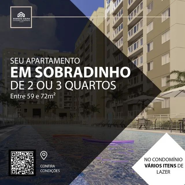 Rob - 2 e 3 Qtos s/ 1 suite e varanda em Sobradinho DF 