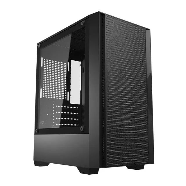Gabinete Aigo C195M Mesh, Mini-Tower, Lateral de Vidro, Preto, Sem Fans, Novo, Lacrado
