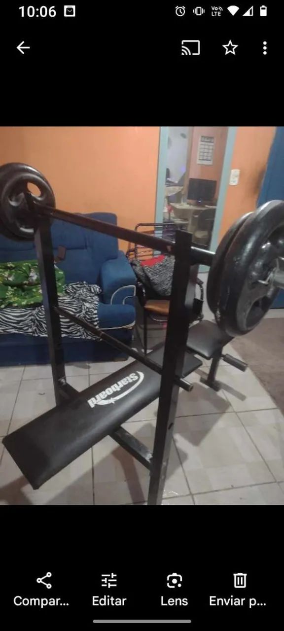 Kit de halteres e barras para musculação - Foto 2