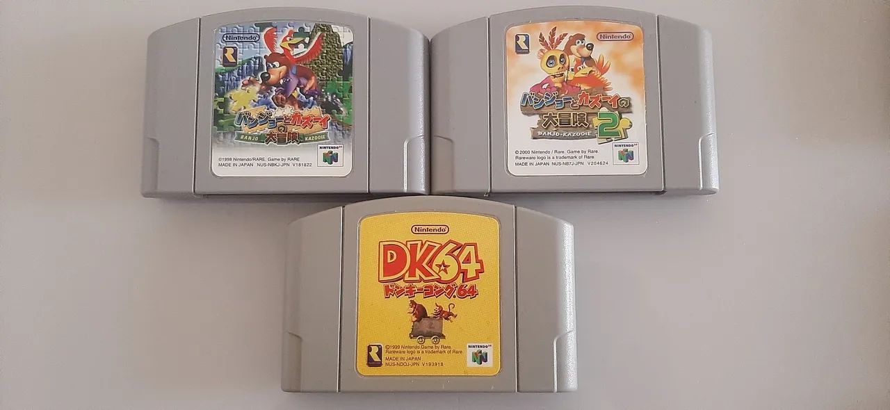 3 Jogos de N64 - Banjoo Kazooie, Donkey Kong 64 e Banjo Kazooie 2