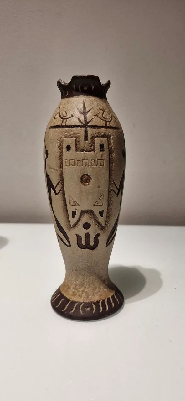 Vaso Decorativo Artesanal com Design Tribal