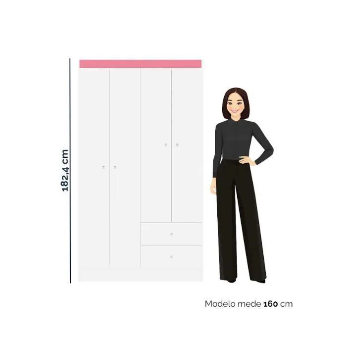 Guarda roupa de solteiro Rosa  - Foto 2