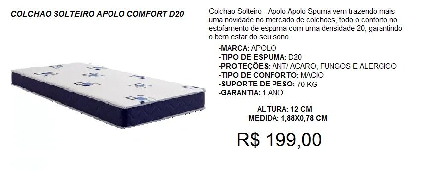 Colchão solteiro 