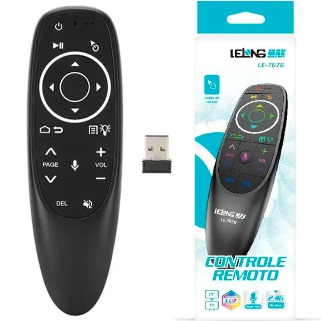 Controle Remoto Air Mouse Giroscópio Comando Voz Bluetooth LE-7676 - Lelong