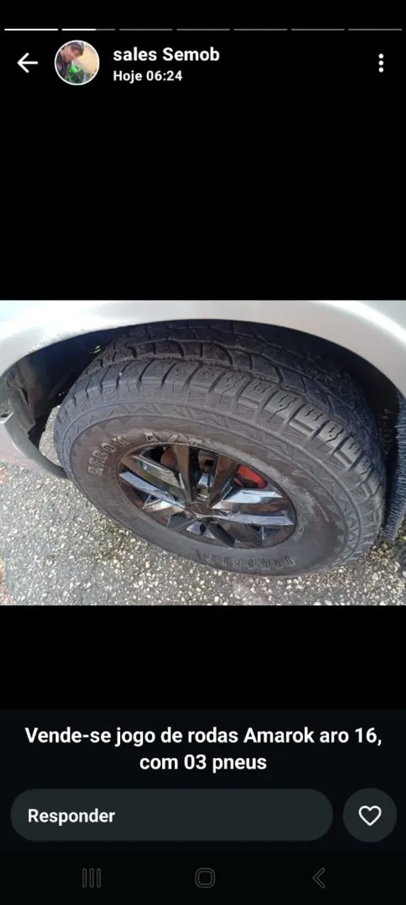 Jogo de rodas Amarok aro 16 com 03 pneus