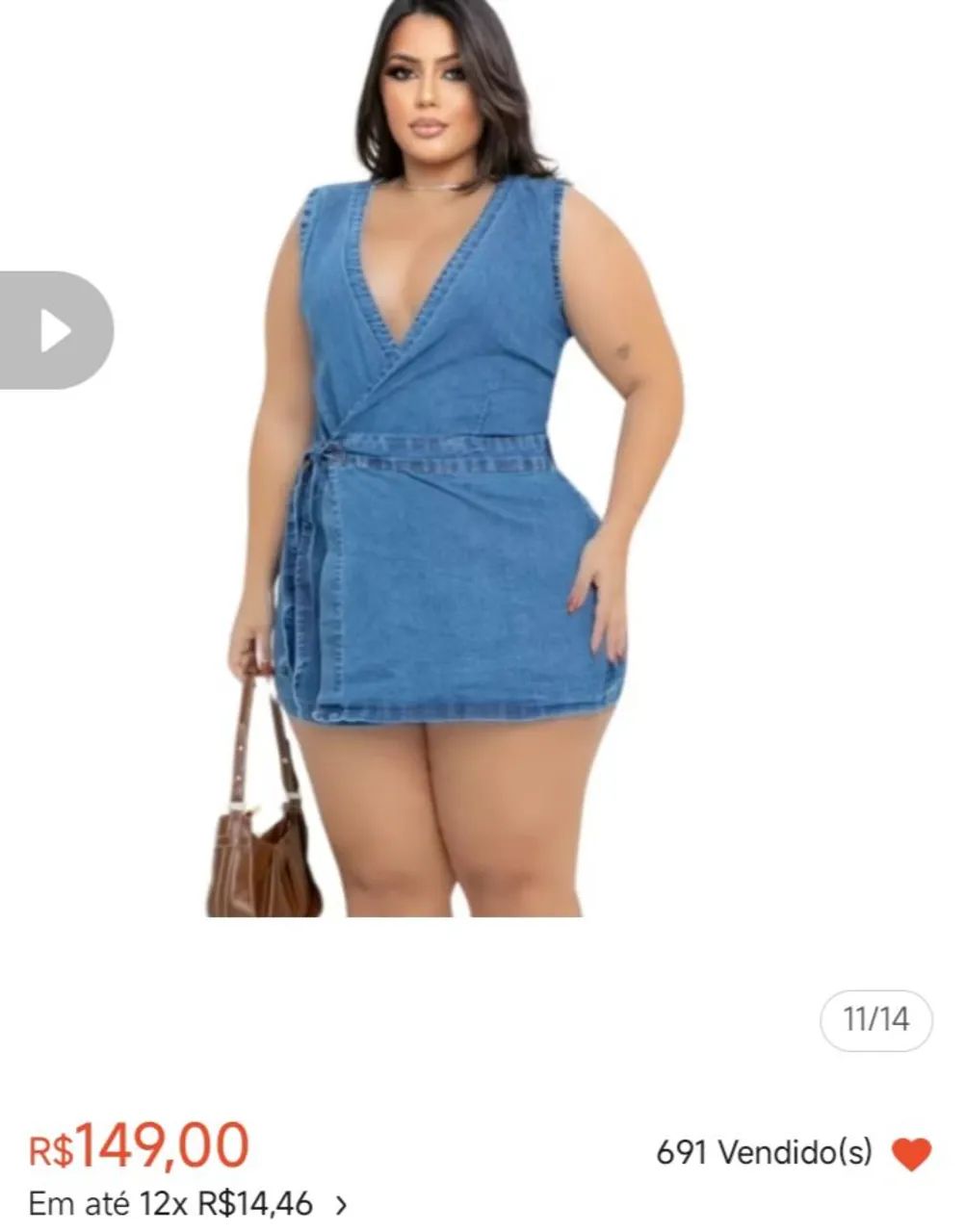 Macaquinho jeans plus size  tamanho 48 - Foto 2