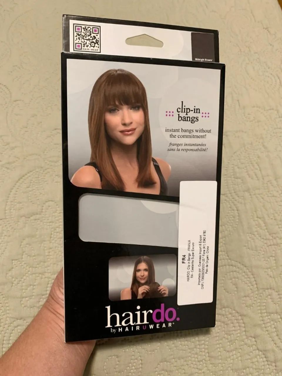 Kit Aplique Extensão de Cabelo HairDo Comprimento e Franja Liso Castanho Escuro  - Foto 3