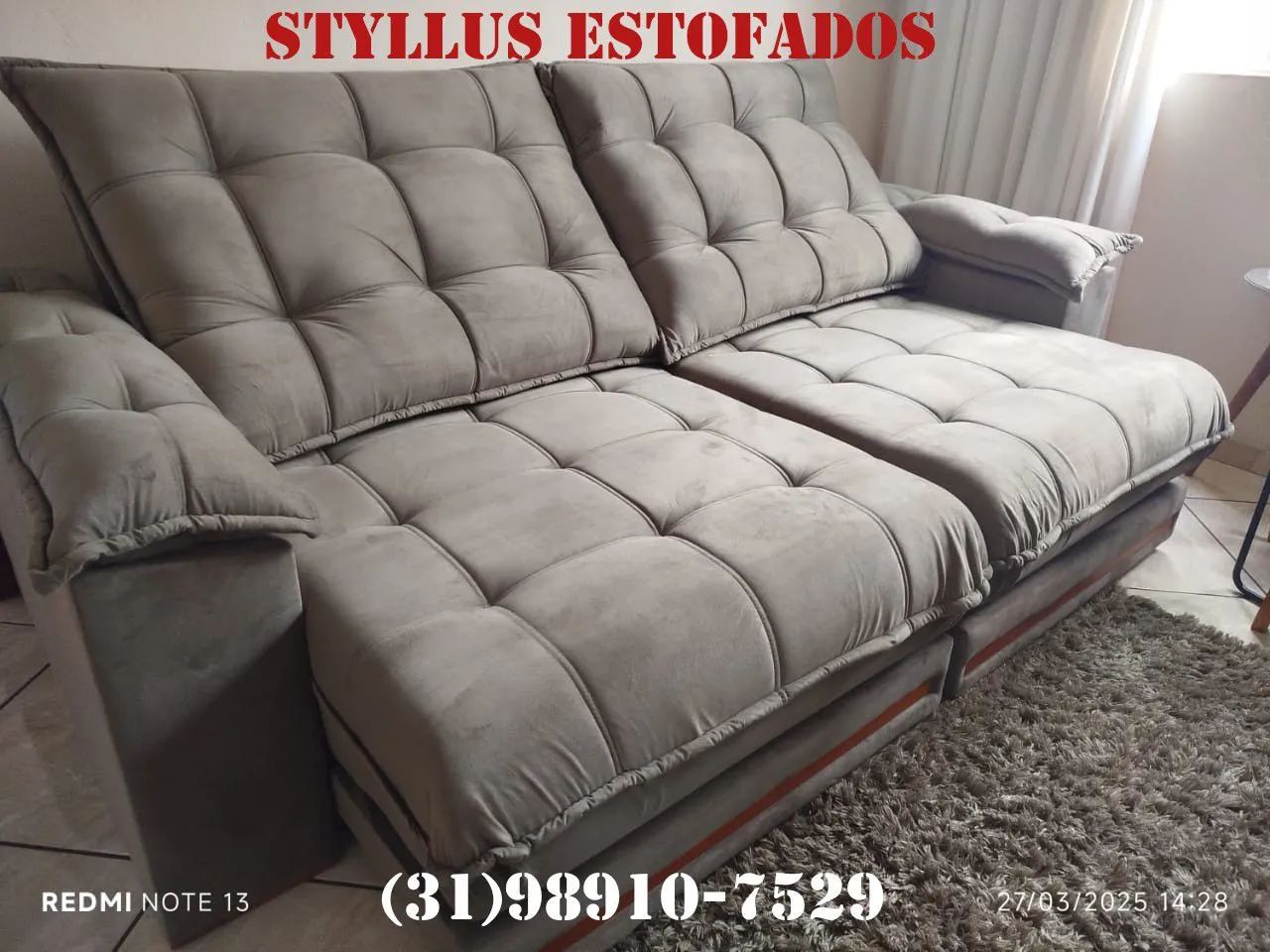 Sofá retrátil Barcelona com pillow de 32cm 