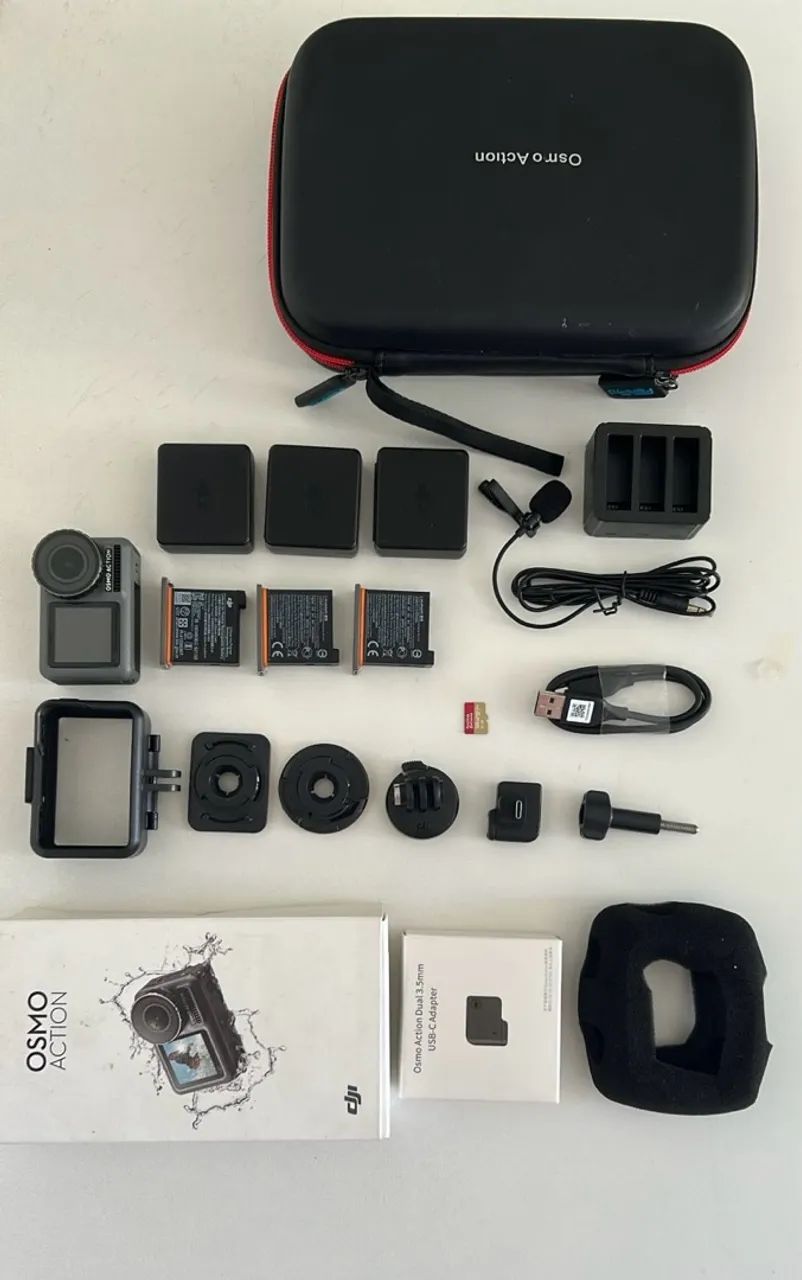 DJI Osmo Action 1 Completa - Em Excelente Estado + 3 Baterias + Acessórios Originais 