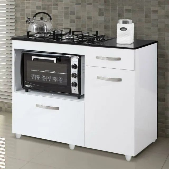 Balcão para Cooktop 4 Bocas Violeta  1,14 cm - Kaiki  Pronta Entrega 