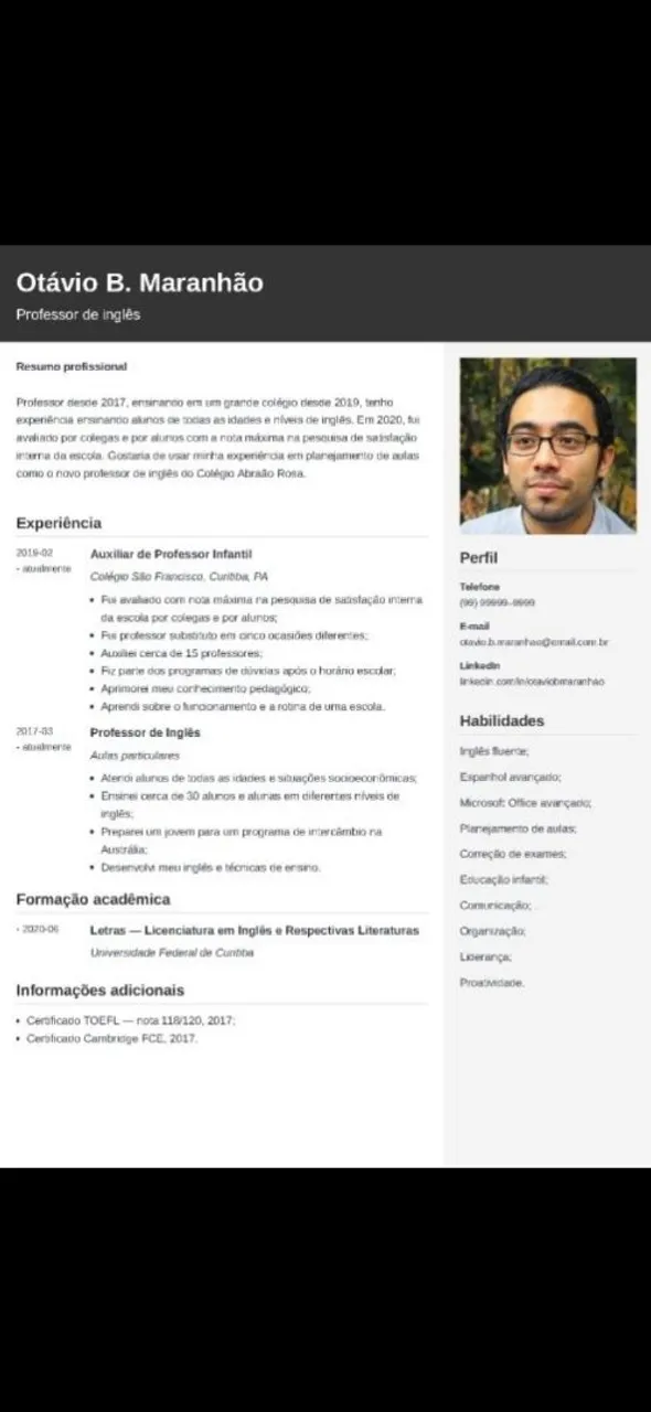 Venha criar seu currículo de forma objetiva e profissional