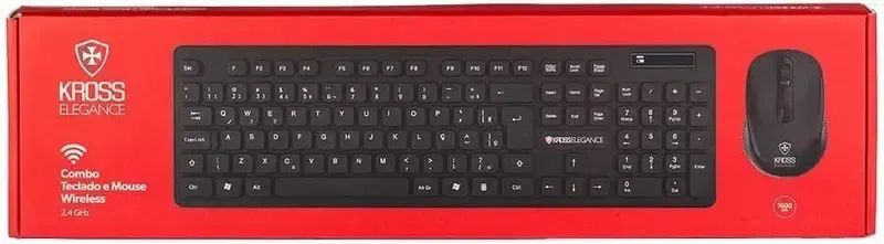 Kit Teclado e Mouse Sem Fio Wireless Teclas Macias Kross Elegance