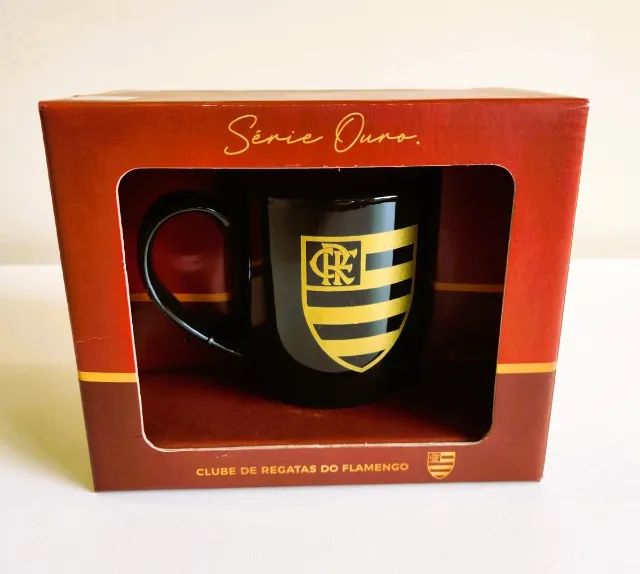 Caneca Oficial Flamengo Série Ouro 300ml Porcelana - Foto 6