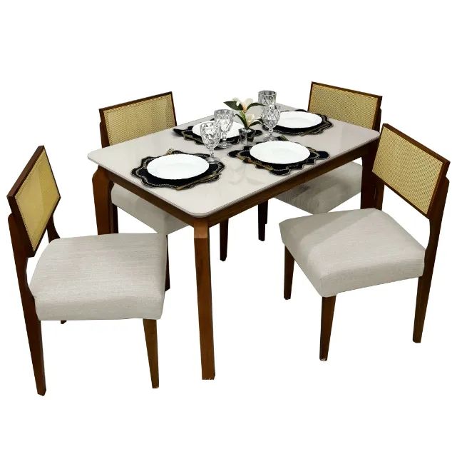 Mesa de Jantar Alegra 1.20×0.80 Com 4 Cadeiras Grécia- Produto Novo  - Foto 4