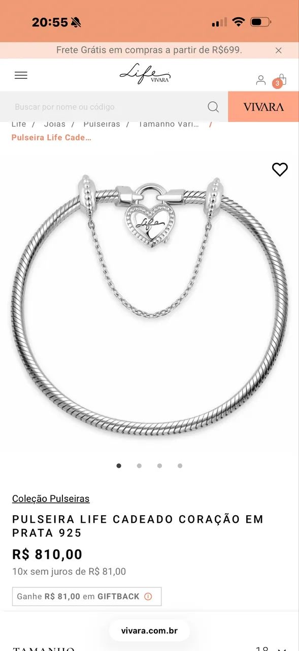 Pulseira Life Vivara Nova - Foto 2