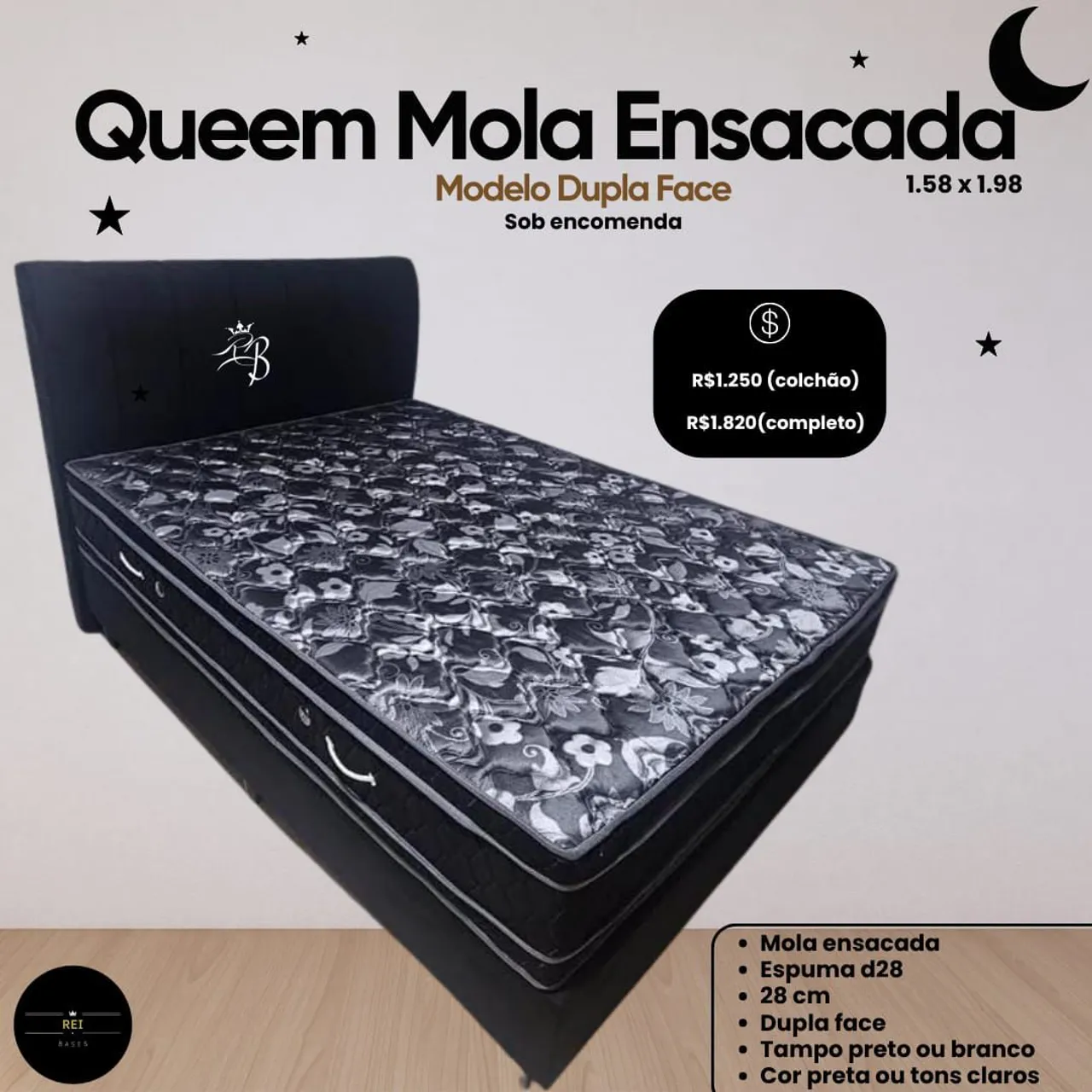 Promocao Queen Mola Ensacada Dupla Face -