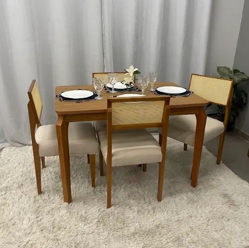 Mesa de Jantar Alegra 1.20×0.80 Com 4 Cadeiras Grécia- Produto Novo  - Foto 3