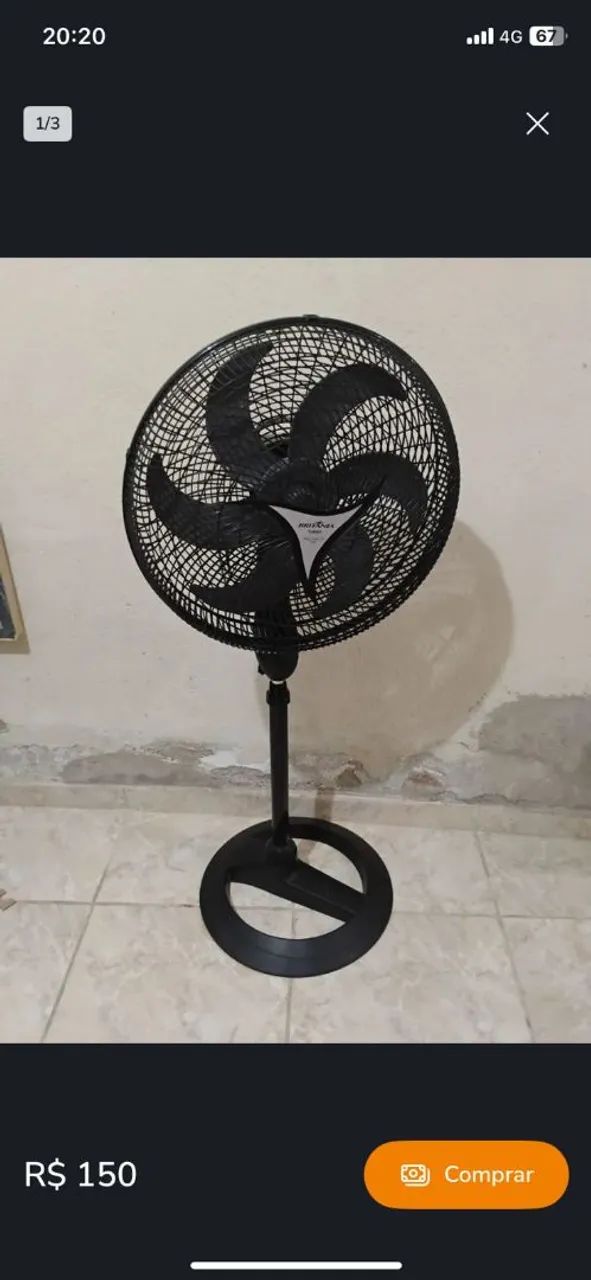 Ventilador britânica semi novo