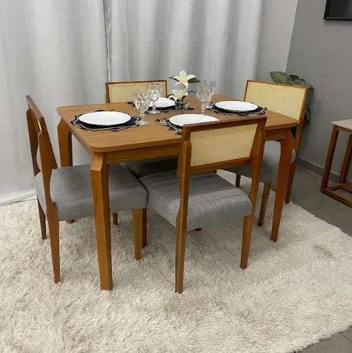 Mesa de Jantar Alegra 1.20×0.80 Com 4 Cadeiras Grécia- Produto Novo  - Foto 2