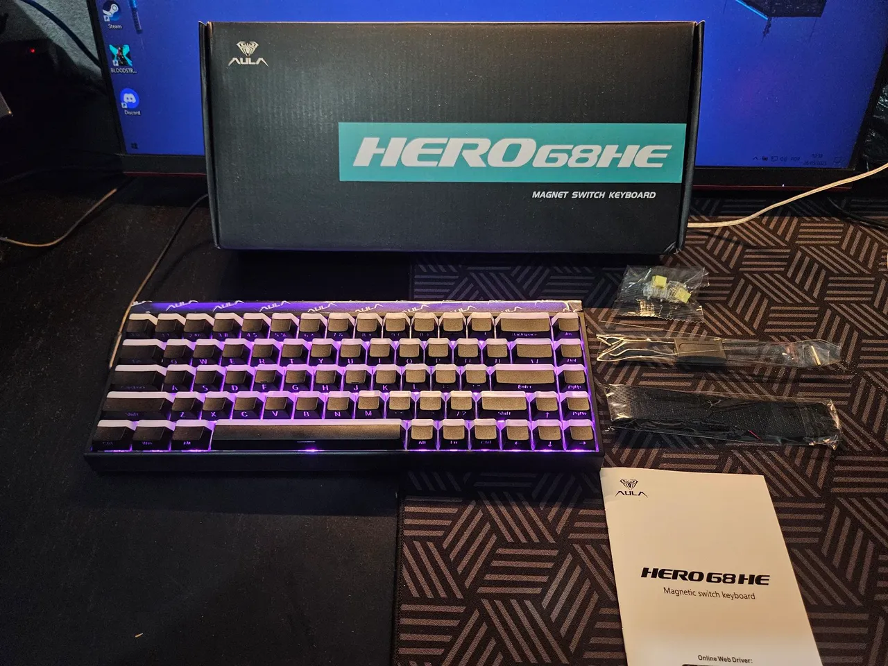 Teclado Mecânico AULA HERO 68HE - Switch Magnético