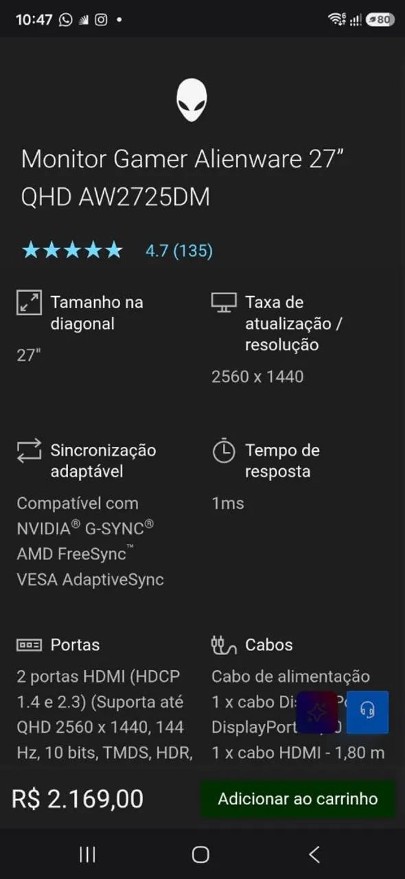 Monitor game alienware 27 - Foto 2