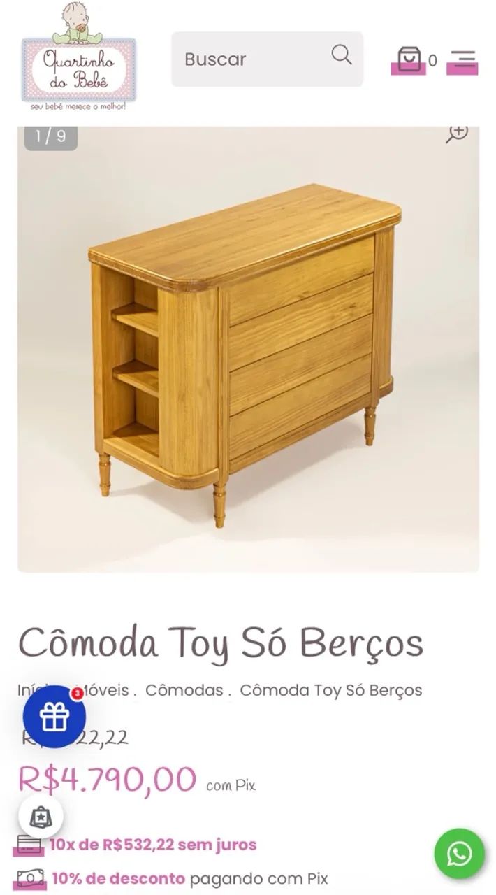 Cômoda madeira maciça  - Foto 3